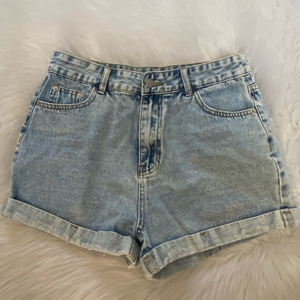 SHEIN Light Washed Denim Shorts Sz L